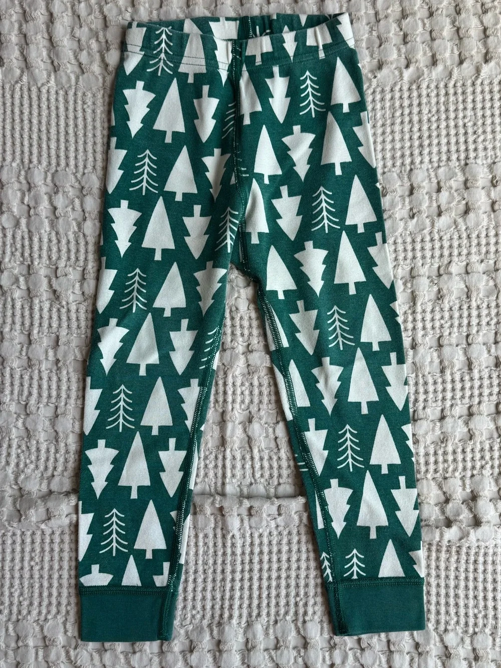 Hanna Andersson Green Tree Print Long John Pajamas